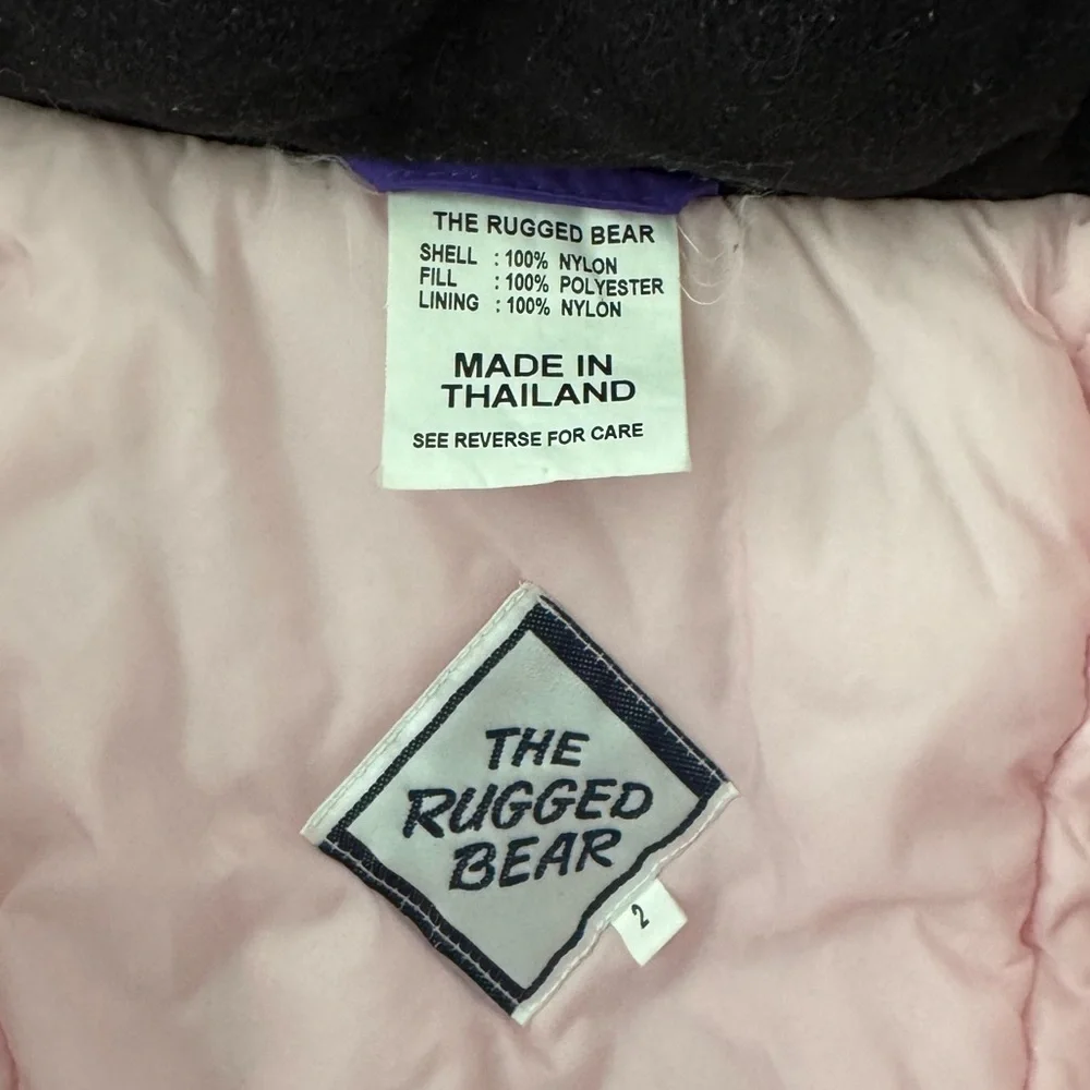 Vintage The Rugged Bear Pink/Purple One Piece Snow Suit Size 2T